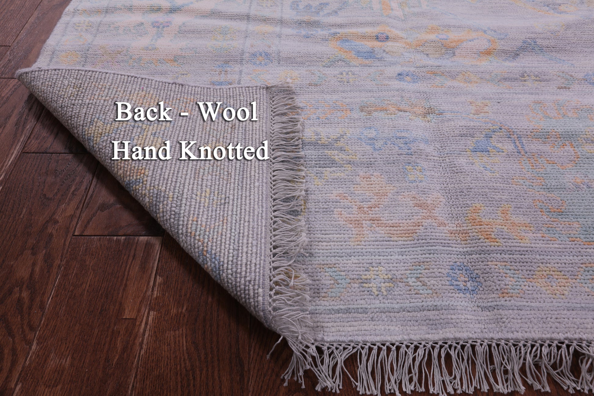 Silver Square Turkish Oushak Hand Knotted Wool Rug - 7' 10" X 7' 11" - Golden Nile