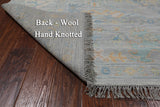 SUPER SALE Silver Square Turkish Oushak Hand Knotted Wool Rug - 7' 10" X 7' 11"