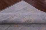 Silver Square Turkish Oushak Hand Knotted Wool Rug - 7' 10" X 7' 11" - Golden Nile