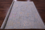 Silver Square Turkish Oushak Hand Knotted Wool Rug - 7' 10" X 7' 11" - Golden Nile