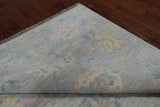 SUPER SALE Silver Square Turkish Oushak Hand Knotted Wool Rug - 7' 10" X 7' 11"