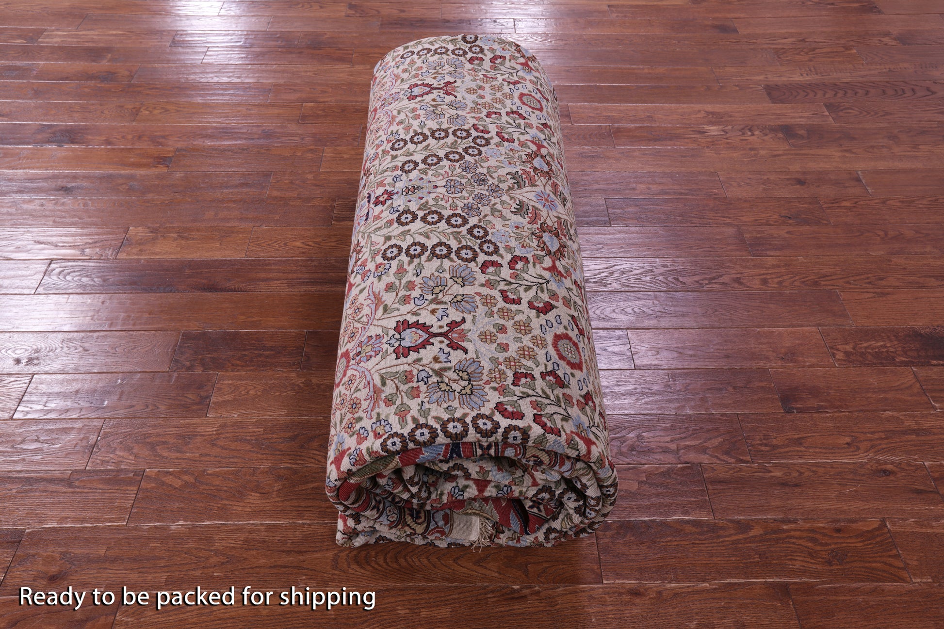 Ivory Turkish Hereke Handmade Wool Rug - 11' 9" X 17' 5" - Golden Nile