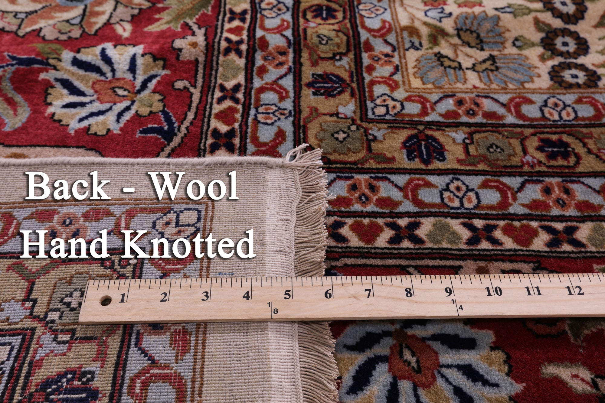 Ivory Turkish Hereke Handmade Wool Rug - 11' 9" X 17' 5" - Golden Nile