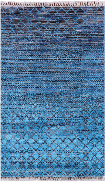 Savannah Grass Hand Knotted Wool & Silk Rug - 2' 0" X 3' 4" - Golden Nile