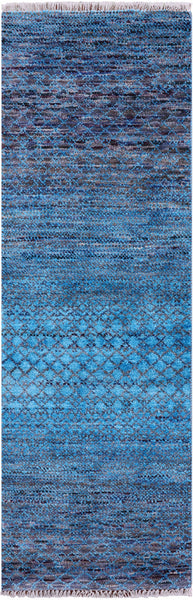 Savannah Grass Hand Knotted Wool & Silk Runner Rug - 2' 0" X 6' 2" - Golden Nile