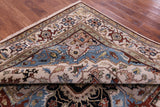 Ivory Square Geometric Heriz Serapi Hand Knotted Wool Rug - 9' 7" X 9' 11" - Golden Nile
