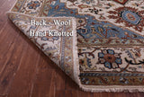 Ivory Geometric Heriz Serapi Hand Knotted Wool Rug - 7' 11" X 15' 10" - Golden Nile