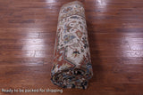 Ivory Geometric Heriz Serapi Hand Knotted Wool Rug - 8' 11" X 17' 11" - Golden Nile