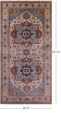 Ivory Geometric Heriz Serapi Hand Knotted Wool Rug - 8' 11" X 17' 11" - Golden Nile