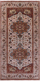 Ivory Geometric Heriz Serapi Hand Knotted Wool Rug - 7' 10" X 15' 9" - Golden Nile
