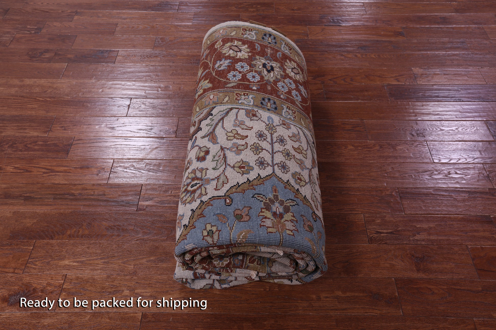 Ivory Persian Fine Serapi Handmade Wool Rug - 9' 11" X 13' 11" - Golden Nile
