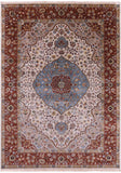 Ivory Persian Fine Serapi Handmade Wool Rug - 9' 11" X 13' 11" - Golden Nile