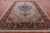 Ivory Persian Fine Serapi Handmade Wool Rug - 9' 11" X 13' 11" - Golden Nile