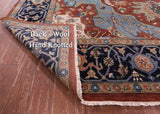 Rust Geometric Heriz Serapi Hand Knotted Wool Rug - 11' 7" X 14' 11" - Golden Nile