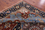 Rust Geometric Heriz Serapi Hand Knotted Wool Rug - 11' 10" X 14' 9" - Golden Nile