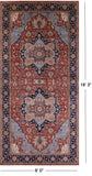 Rust Geometric Heriz Serapi Hand Knotted Wool Rug - 9' 0" X 18' 3" - Golden Nile