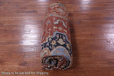 Rust Square Geometric Heriz Serapi Hand Knotted Wool Rug - 10' 10" X 11' 0" - Golden Nile
