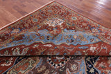 Rust Square Geometric Heriz Serapi Hand Knotted Wool Rug - 10' 10" X 11' 0" - Golden Nile