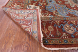 Rust Geometric Heriz Serapi Handmade Wool Rug - 9' 8" X 13' 10" - Golden Nile