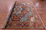 Rust Square Geometric Heriz Serapi Handmade Wool Rug - 9' 11" X 9' 11" - Golden Nile