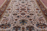 Ivory Geometric Heriz Serapi Hand Knotted Wool Rug - 8' 11" X 11' 10" - Golden Nile
