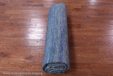 Blue Savannah Grass Hand Knotted Wool & Silk Rug - 8' 0" X 10' 0" - Golden Nile