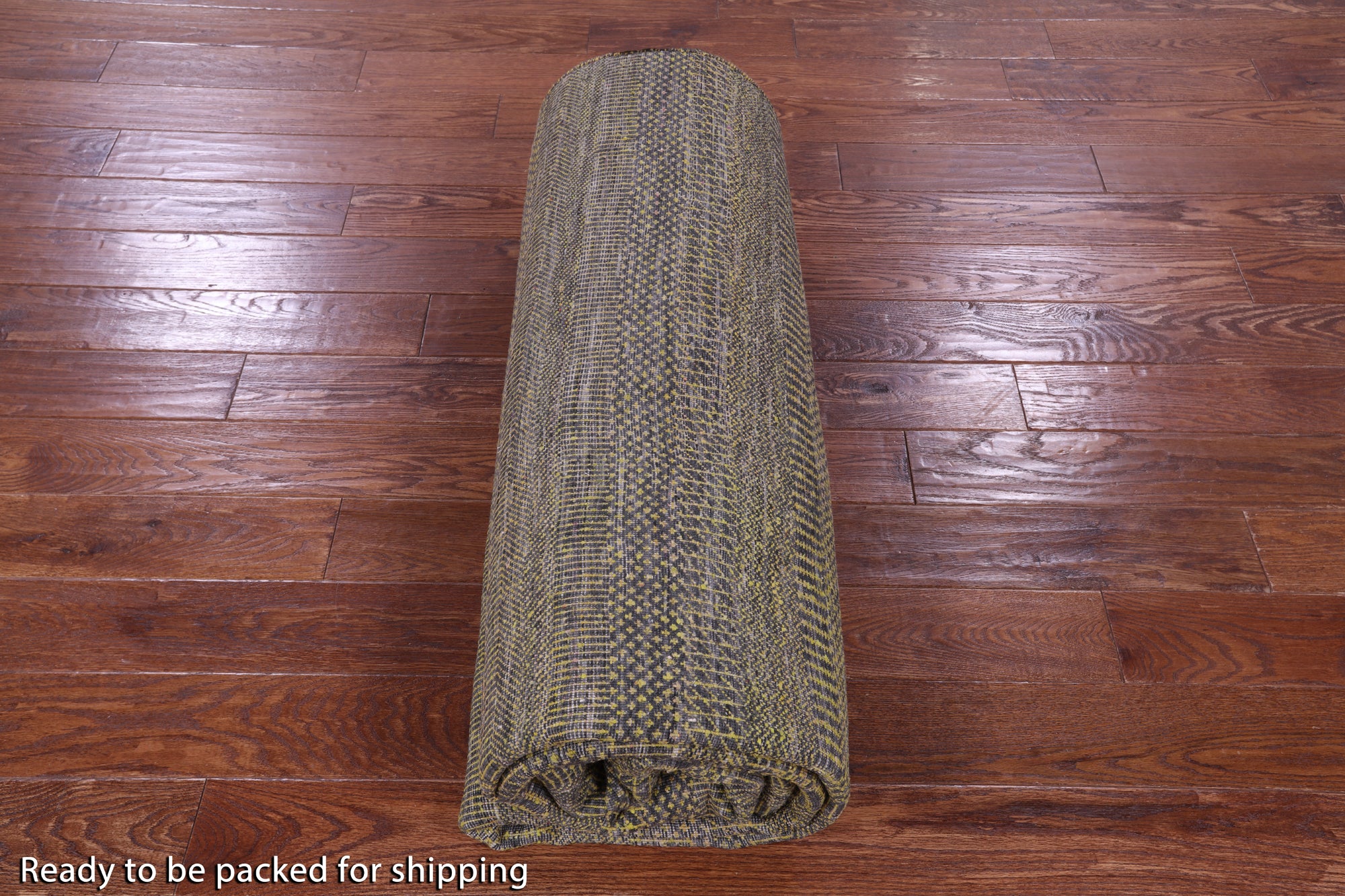 Gold Square Savannah Grass Hand Knotted Wool & Silk Rug - 9' 11" X 10' 2" - Golden Nile