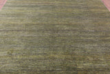 Gold Square Savannah Grass Hand Knotted Wool & Silk Rug - 9' 11" X 10' 2" - Golden Nile