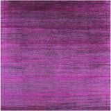 Purple Square Savannah Grass Hand Knotted Wool & Silk Rug - 11' 11" X 11' 11" - Golden Nile
