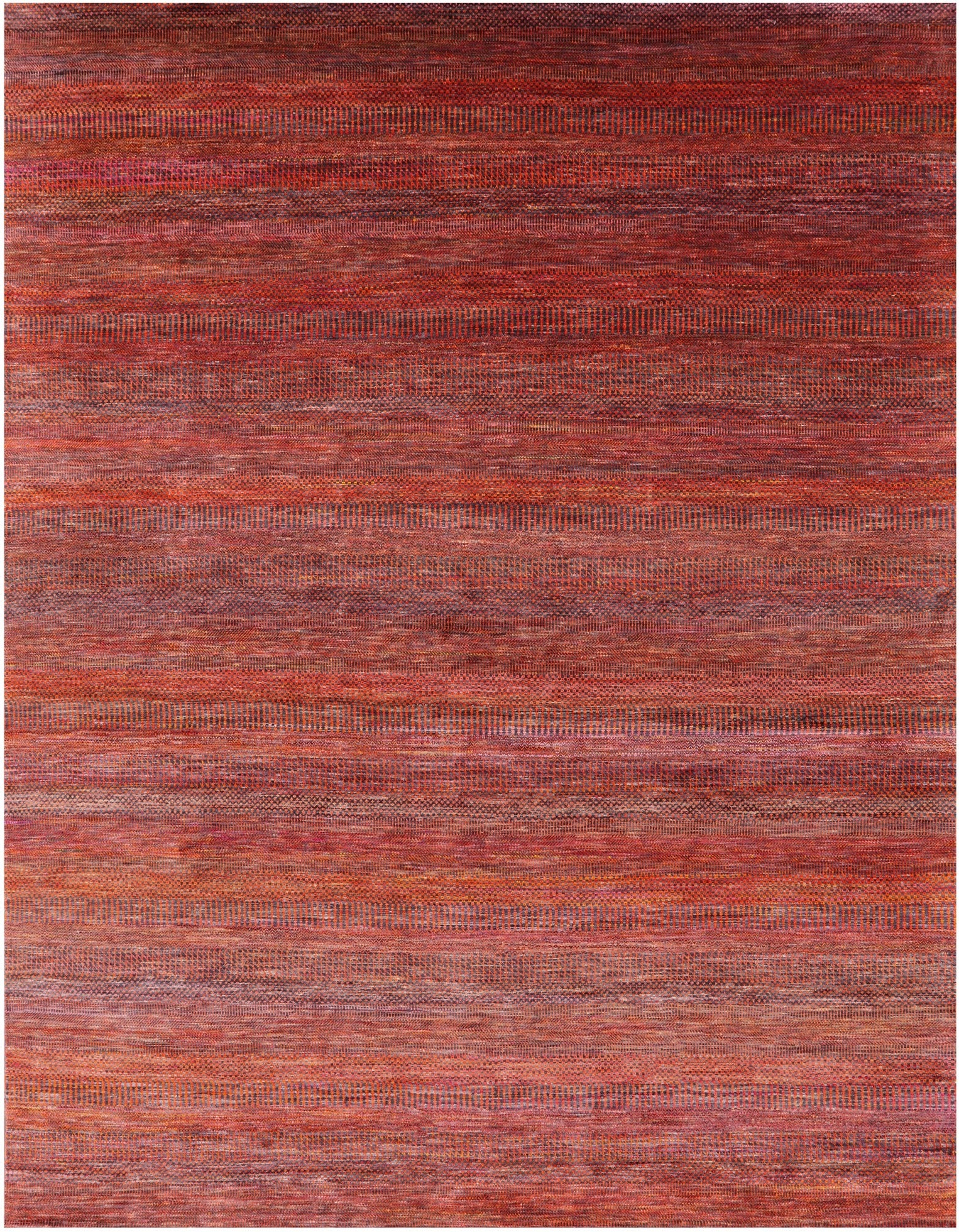 Orange Savannah Grass Hand Knotted Wool & Silk Rug - 8' 11" X 11' 10" - Golden Nile