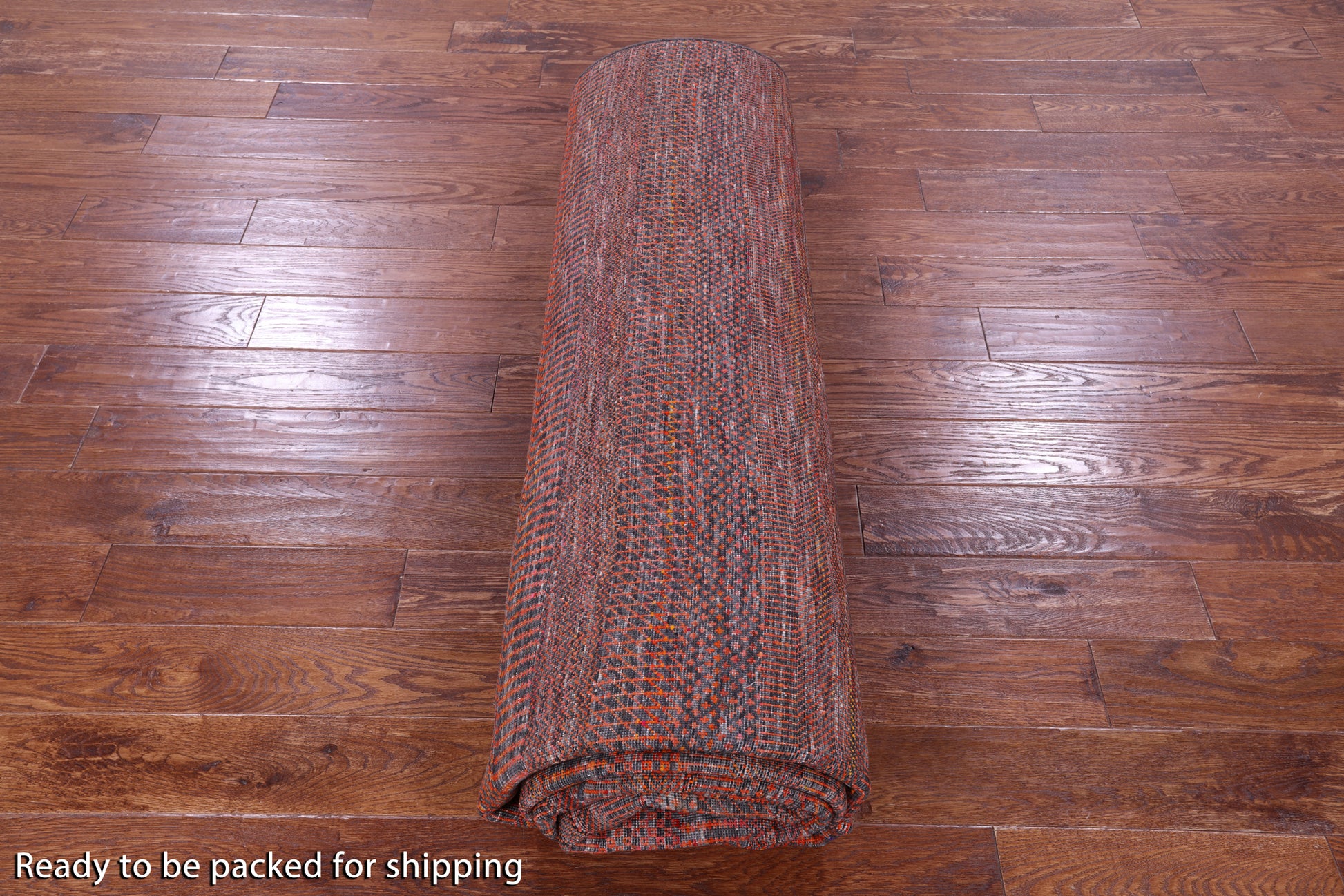 Orange Savannah Grass Hand Knotted Wool & Silk Rug - 8' 11" X 11' 10" - Golden Nile