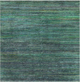Green Square Savannah Grass Hand Knotted Wool & Silk Rug - 8' 0" X 8' 2" - Golden Nile