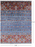 Tribal Gabbeh Hand Knotted Wool Area Rug - 5' 9" X 7' 11" - Golden Nile