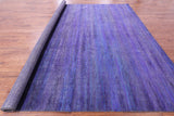 Purple Square Savannah Grass Hand Knotted Wool & Silk Rug - 12' 0" X 12' 0" - Golden Nile