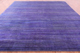 Purple Square Savannah Grass Hand Knotted Wool & Silk Rug - 12' 0" X 12' 0" - Golden Nile