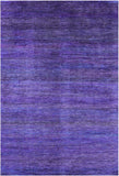Purple Savannah Grass Hand Knotted Wool & Silk Rug - 6' 1" X 8' 10" - Golden Nile