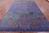 Blue Persian Ziegler Hand Knotted Wool & Silk Rug - 9' 0" X 12' 1" - Golden Nile