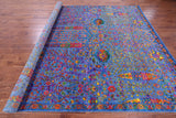 Blue Persian Ziegler Hand Knotted Wool & Silk Rug - 9' 0" X 12' 1" - Golden Nile