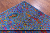 Blue Persian Ziegler Hand Knotted Wool & Silk Rug - 9' 0" X 12' 1" - Golden Nile