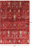 Red Tribal Persian Gabbeh Hand Knotted Wool Rug - 5' 8" X 8' 2" - Golden Nile