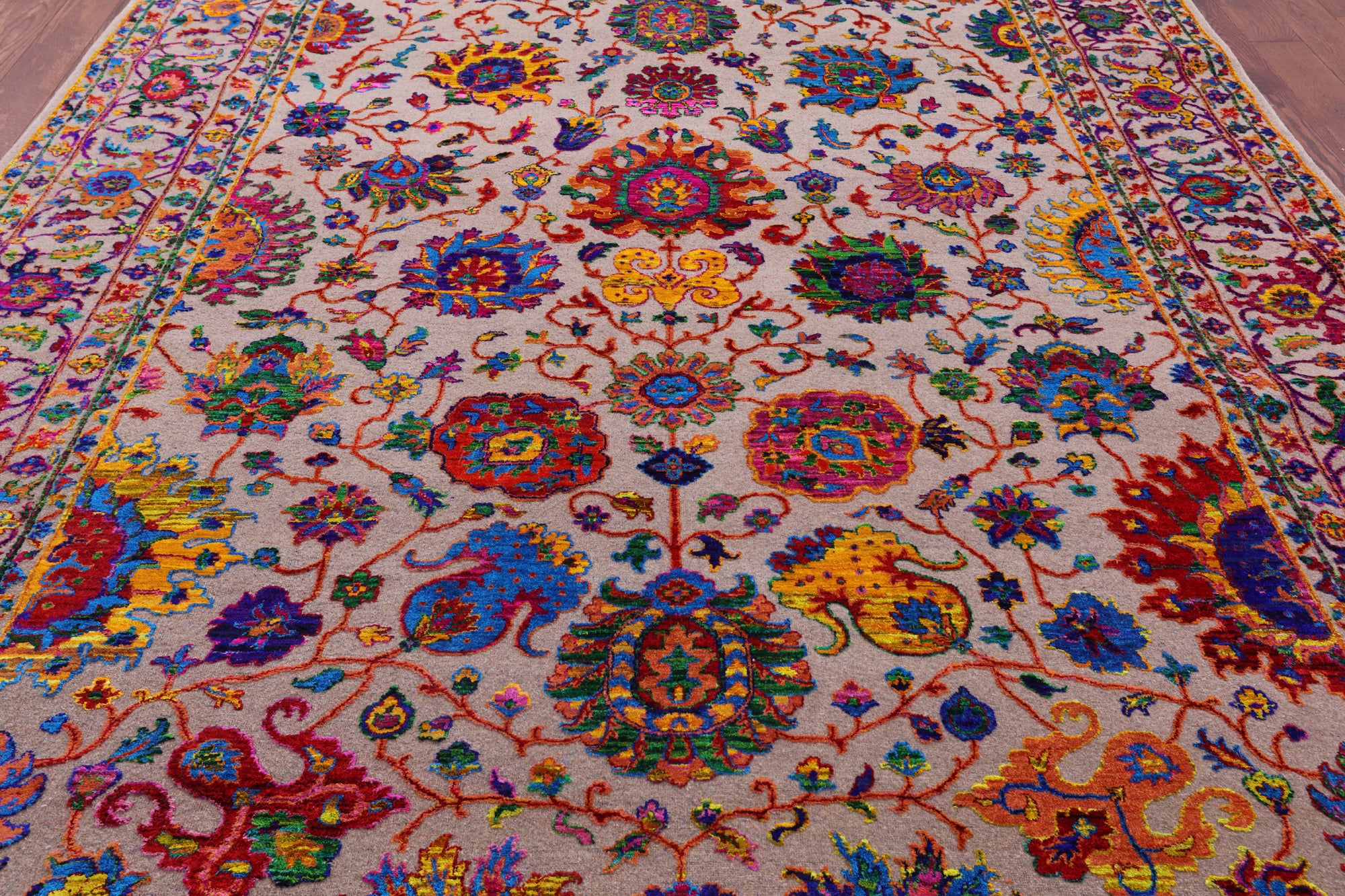 Persian Tabriz Hand Knotted Wool & Silk Rug - 9' 0" X 11' 11" - Golden Nile