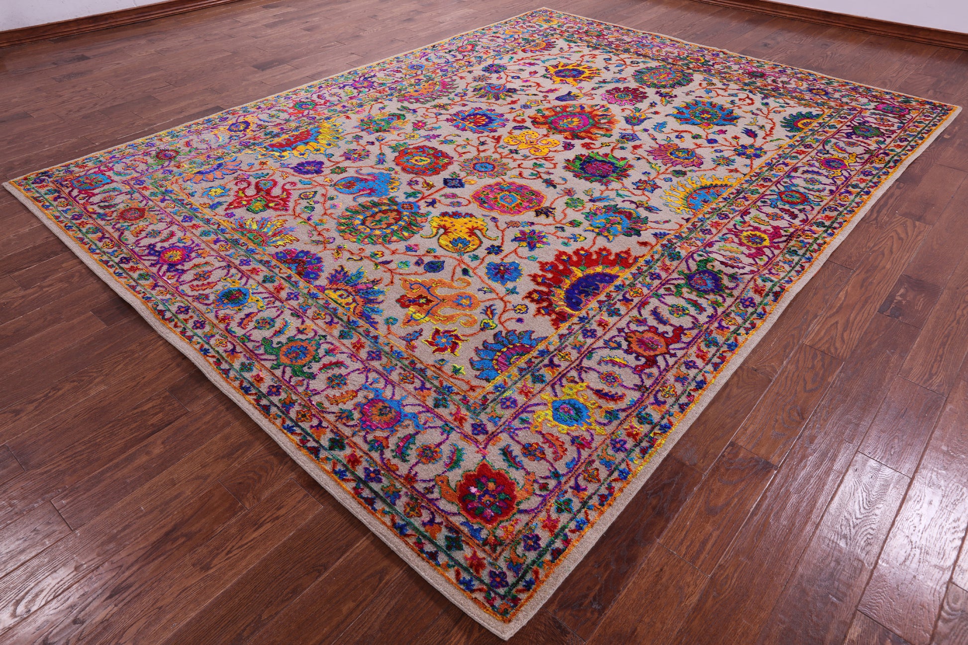 Persian Tabriz Hand Knotted Wool & Silk Rug - 9' 0" X 11' 11" - Golden Nile