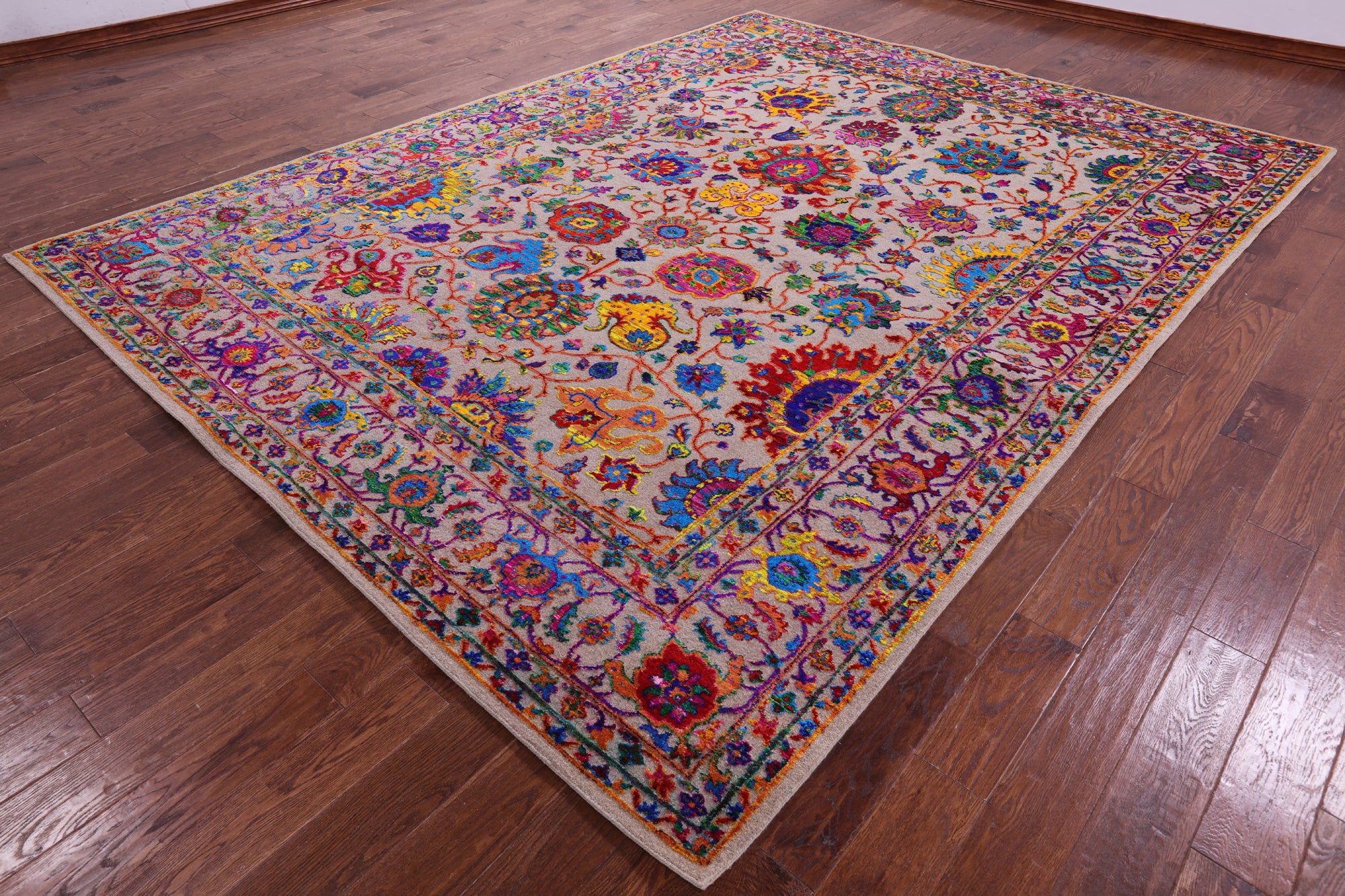 Persian Tabriz Hand Knotted Wool & Silk Rug - 9' 0" X 11' 11" - Golden Nile
