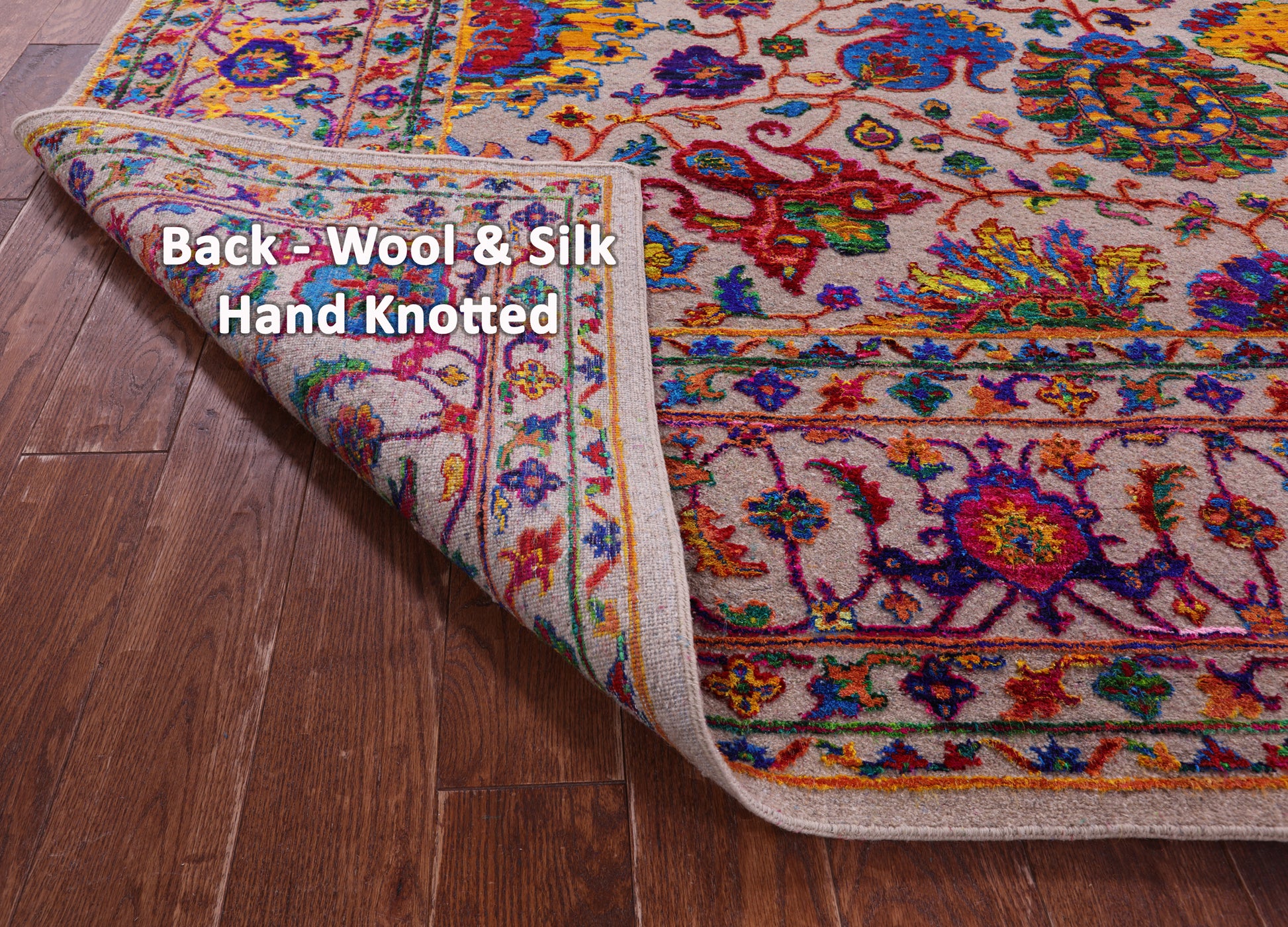 Persian Tabriz Hand Knotted Wool & Silk Rug - 9' 0" X 11' 11" - Golden Nile