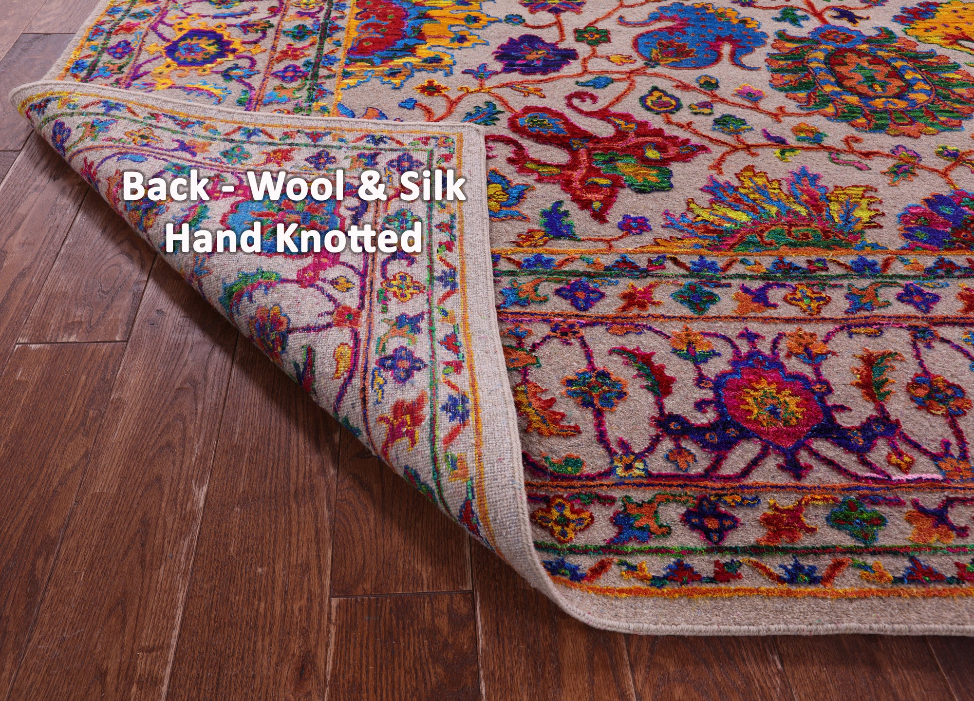 Persian Tabriz Hand Knotted Wool & Silk Rug - 9' 0" X 11' 11" - Golden Nile
