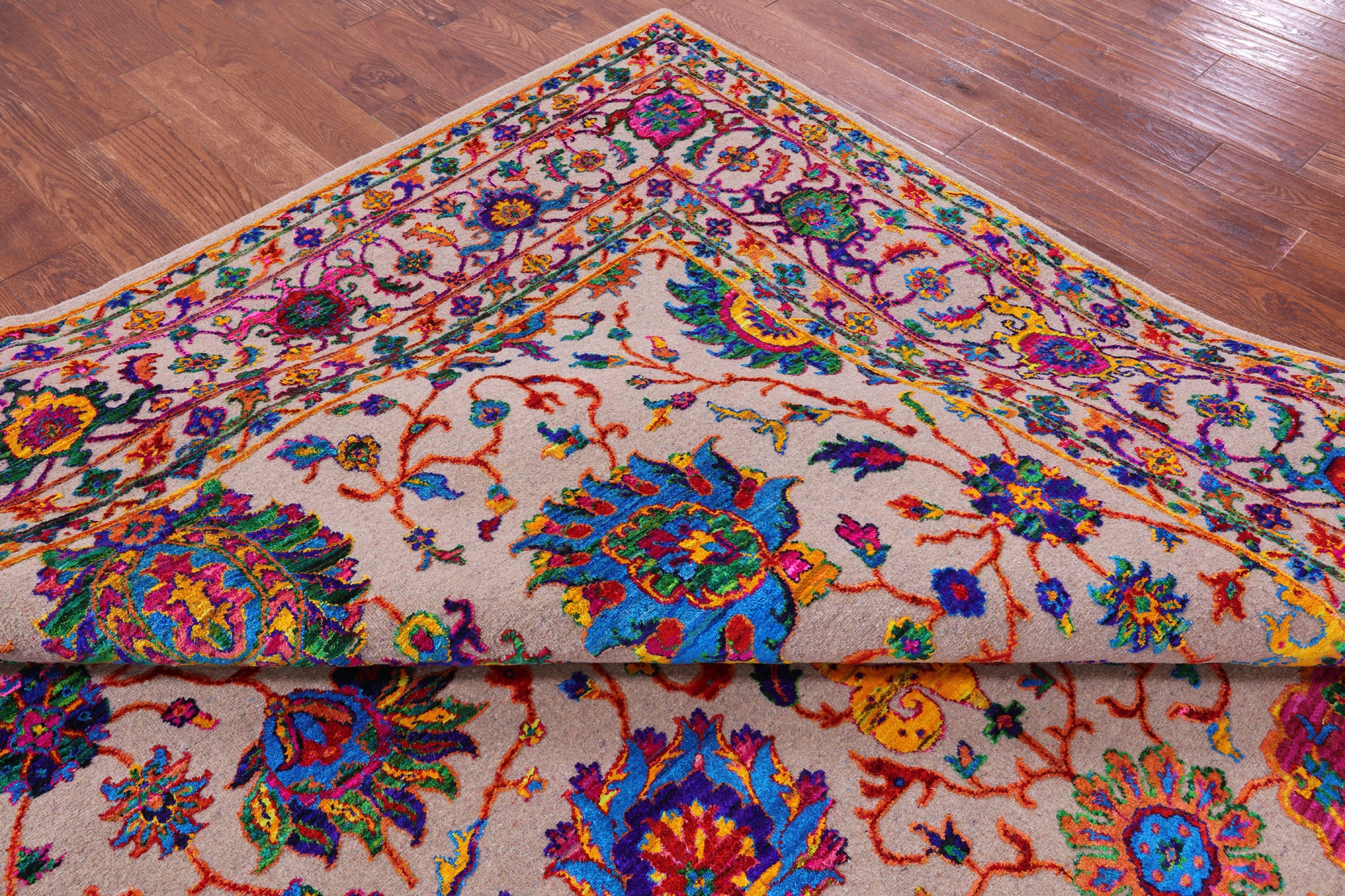 Persian Tabriz Hand Knotted Wool & Silk Rug - 9' 0" X 11' 11" - Golden Nile
