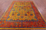 Gold Persian Tabriz Hand Knotted Silk Rug - 8' 0" X 10' 3" - Golden Nile