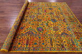 Gold Persian Tabriz Hand Knotted Silk Rug - 8' 2" X 10' 2" - Golden Nile