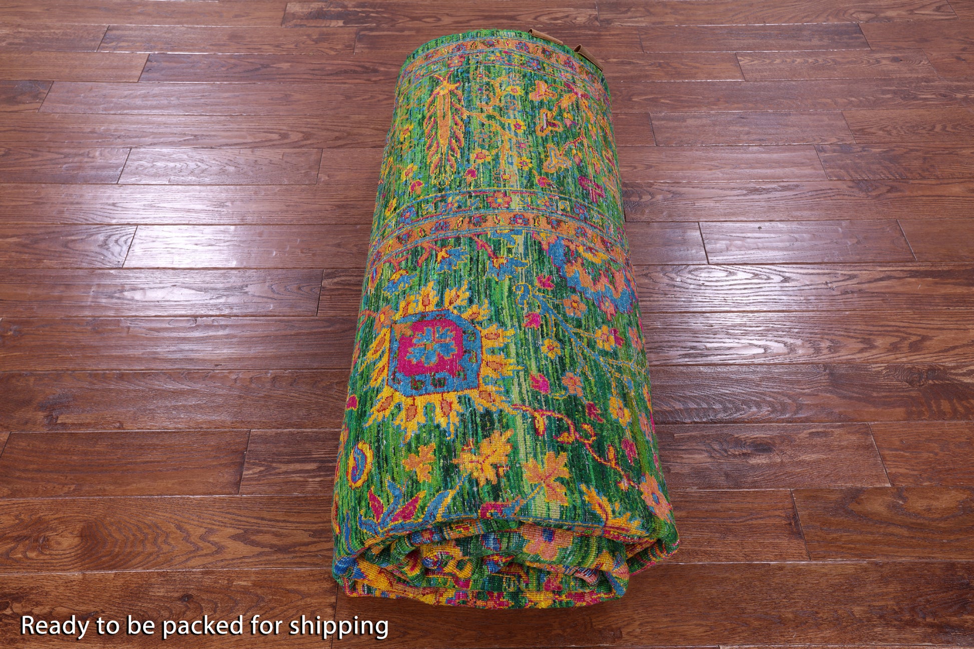 Green Persian Tabriz Hand Knotted 100% Silk Rug - 10' 0" X 14' 2" - Golden Nile