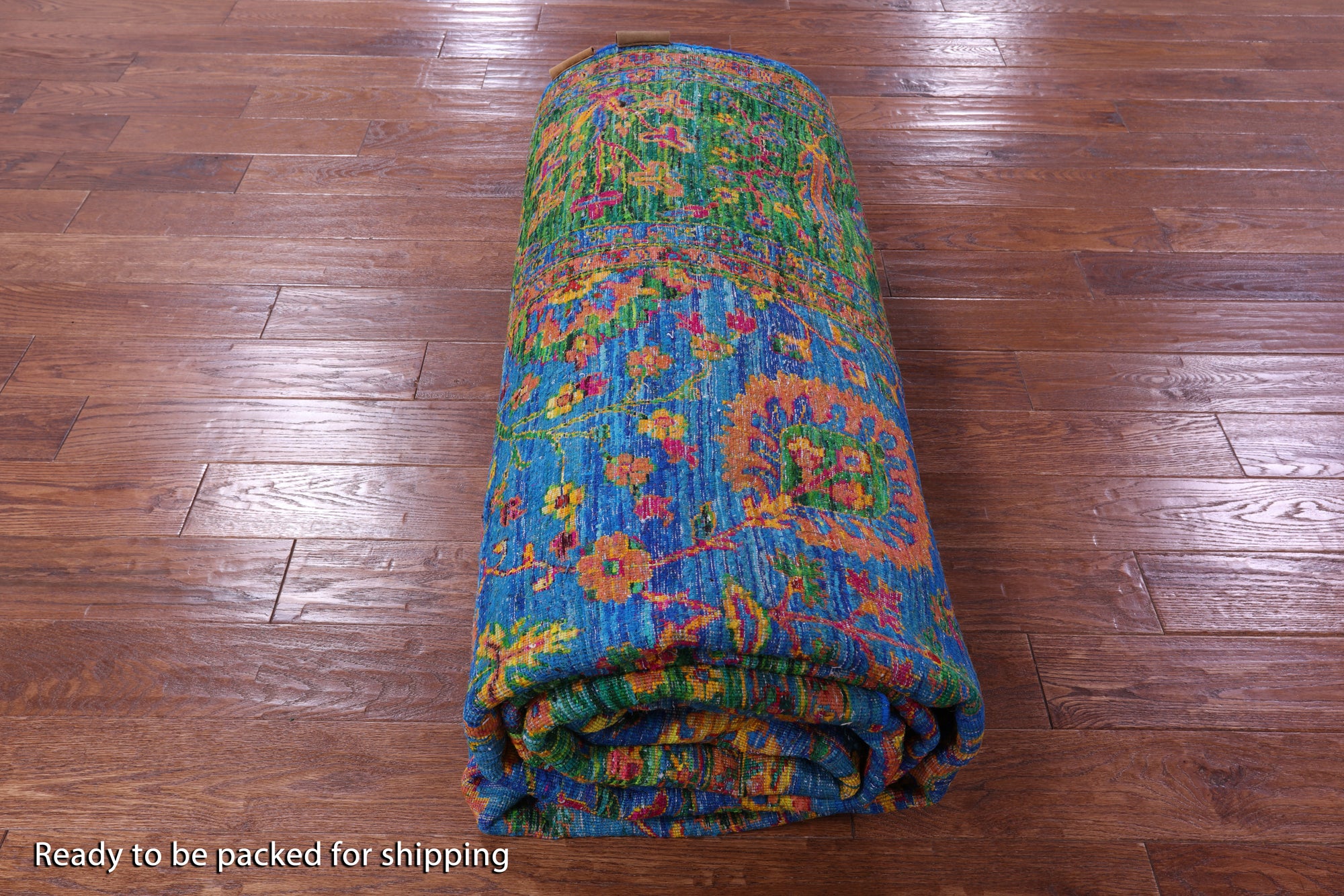 Blue Persian Tabriz Handmade 100% Silk Rug - 10' 1" X 14' 0" - Golden Nile